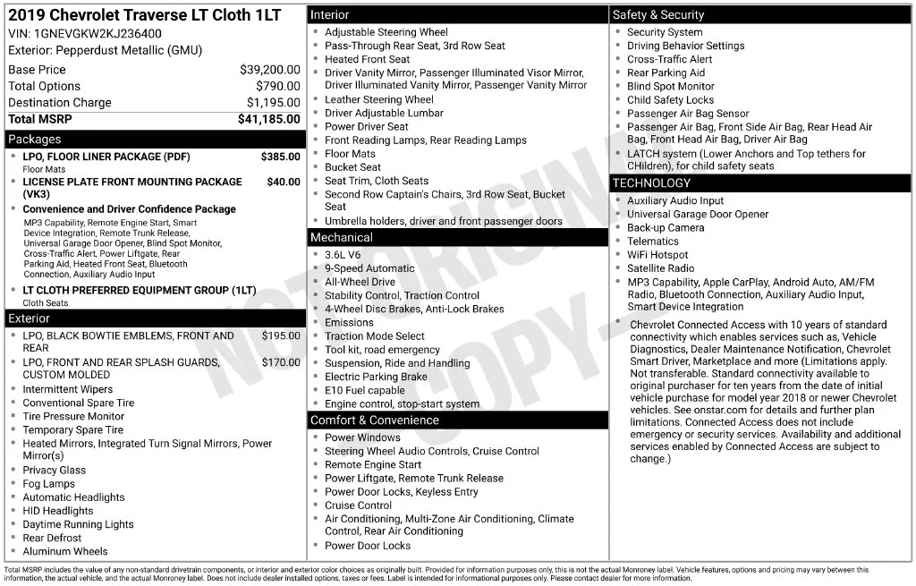 Used 2019 Pepperdust Metallic Chevrolet LT image 2