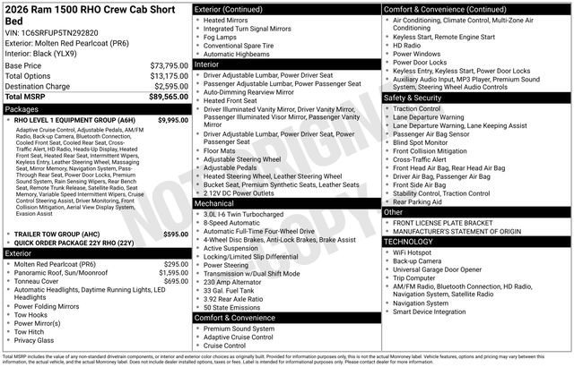 New 2026 Molten Red Pearl-Coat Exterior Paint RAM RHO image 31