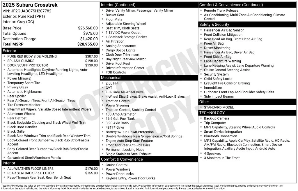 Used 2025 Red Subaru Base image 7