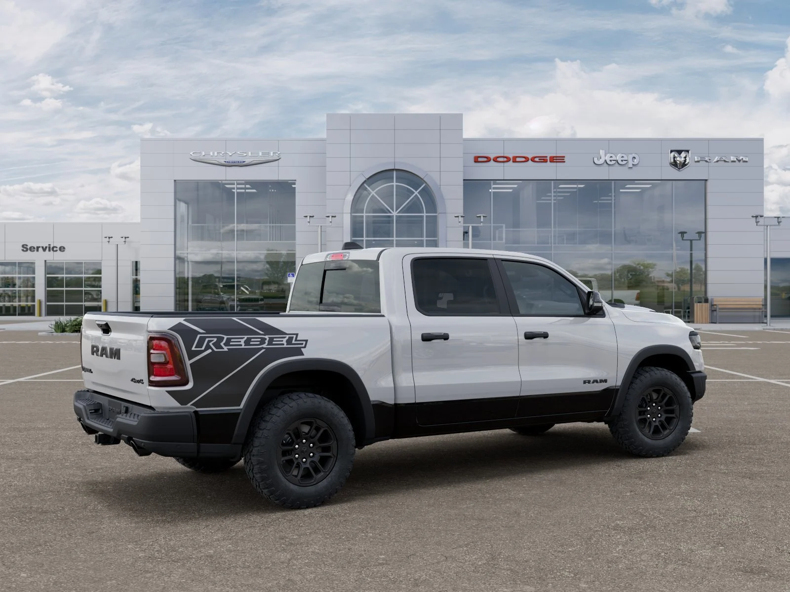 New 2026 Bright White Clear-Coat Exterior Paint RAM Rebel image 4
