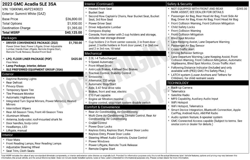Used 2023 White GMC SLE image 29