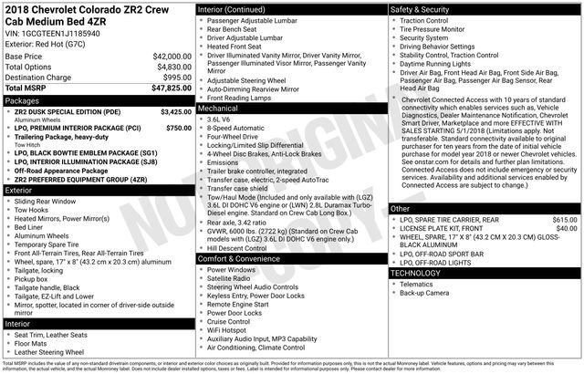 Used 2018 Red Hot Chevrolet 4WD ZR2 image 17