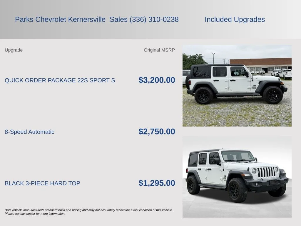 Used 2020 White Jeep Unlimited Sport S image 4