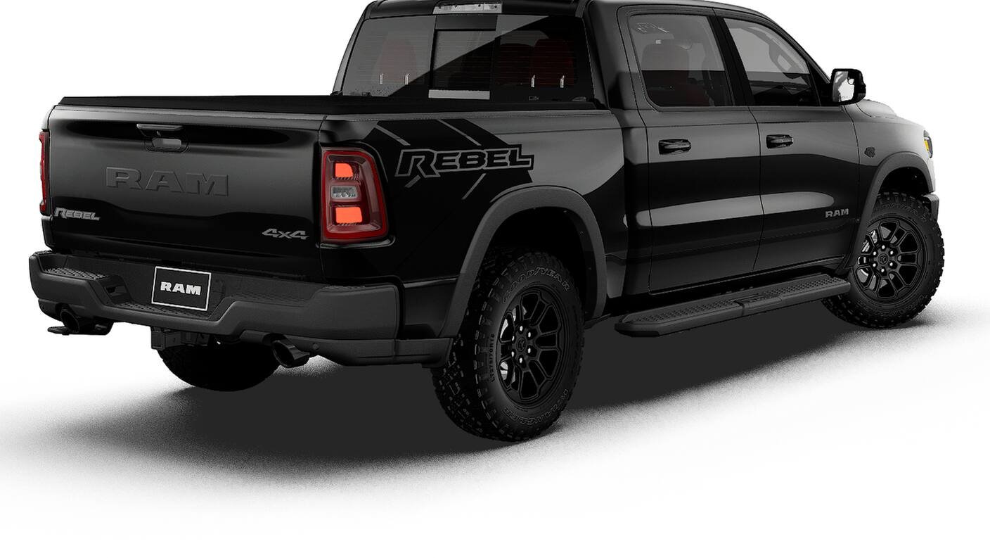 New 2027 Diamond Black Crystal Pearl-Coat Exterior Paint RAM REBEL image 2