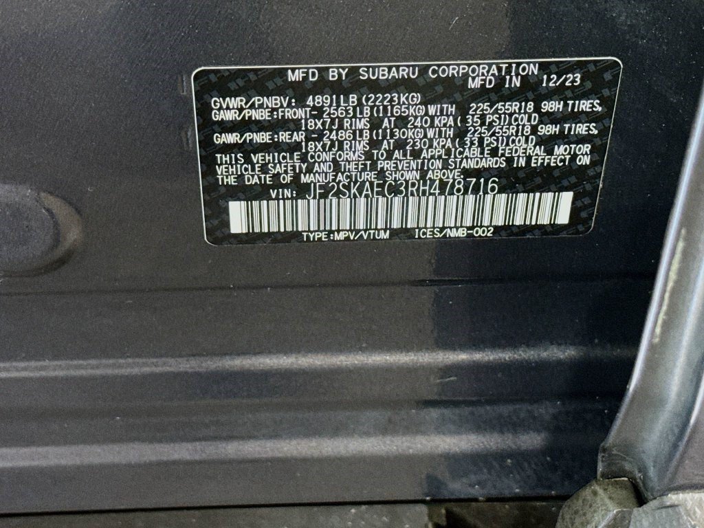Used 2024 Magnetite Gray Metallic Subaru Sport image 36