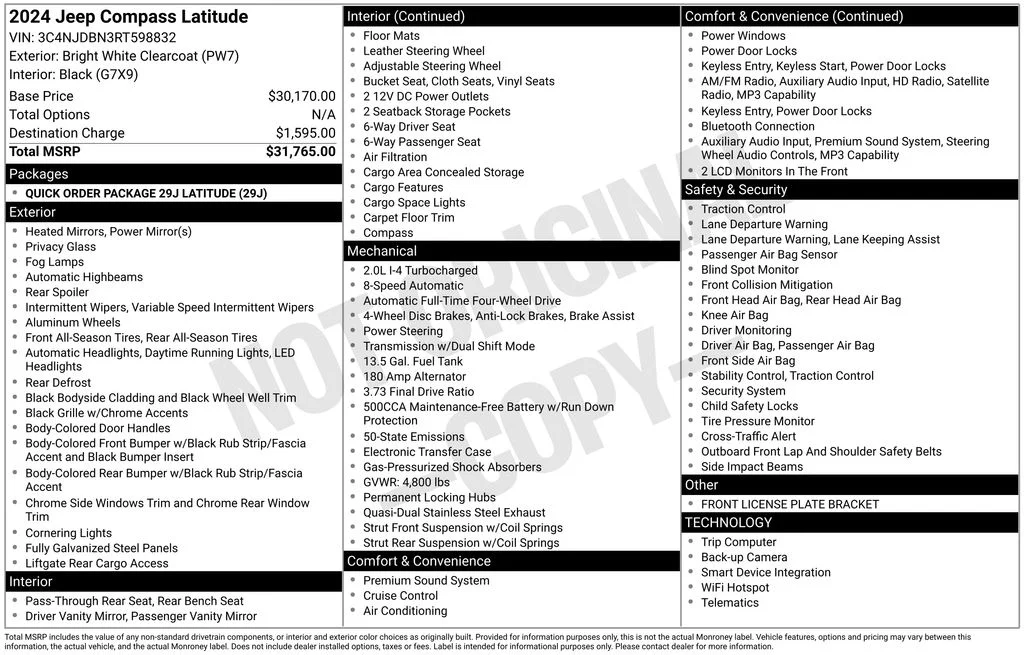 Certified Used 2024 White Jeep Latitude image 7