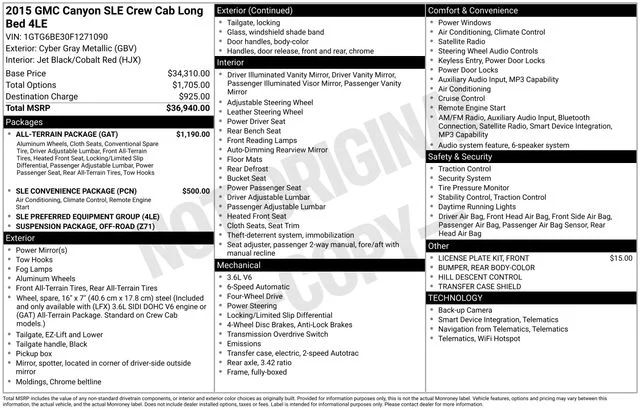 Used 2015 Gray GMC SLE1 image 2