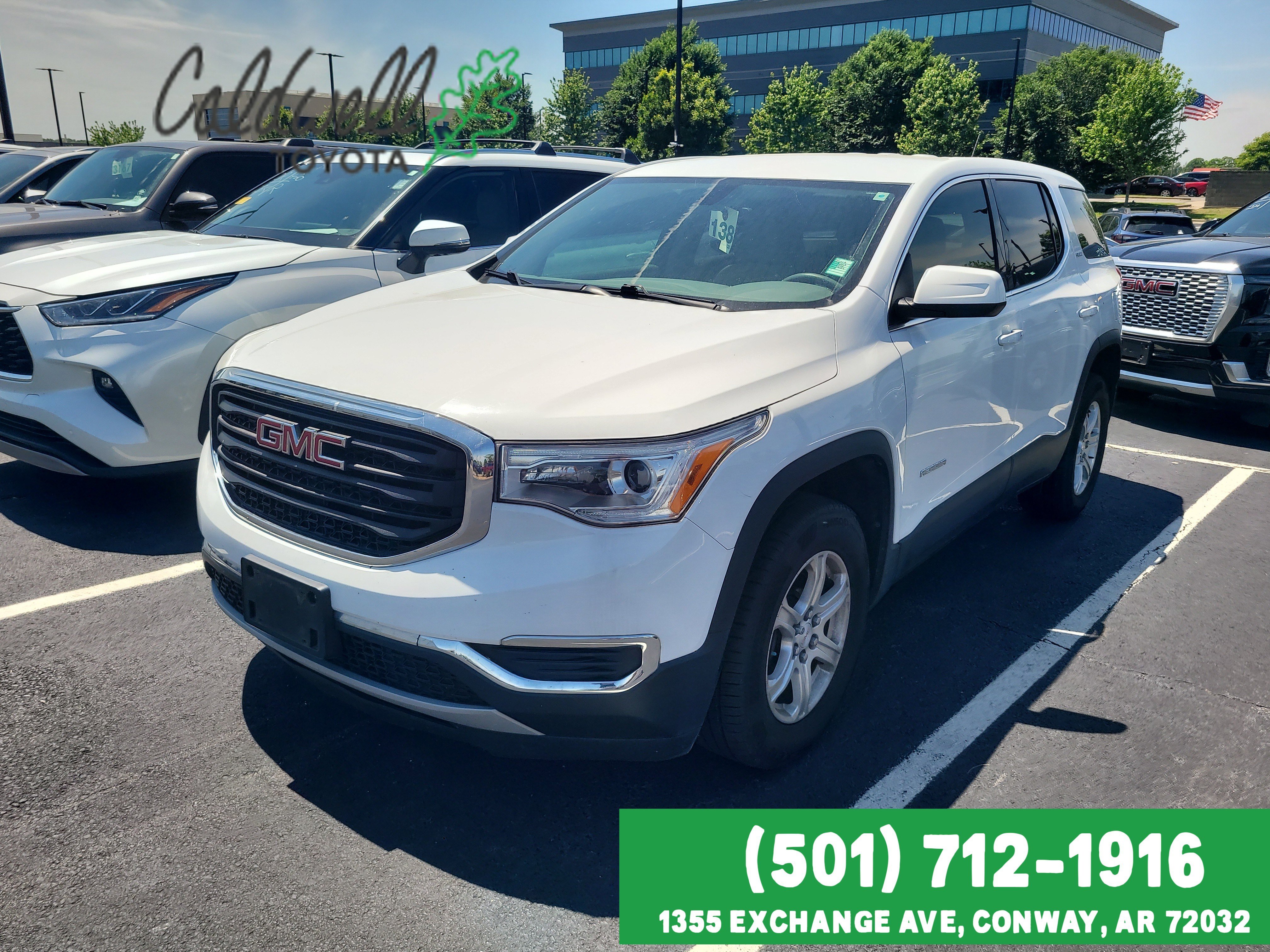 Summit White 2019 GMC Acadia SLE-1 FWD SUV / Crossover Front-Wheel Drive