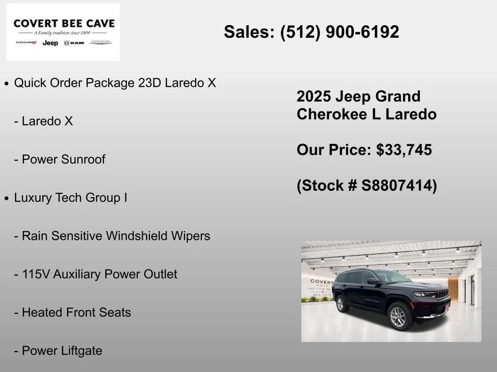 New 2025 Diamond Black Crystal Pearl-Coat Exterior Paint Jeep Laredo image 7