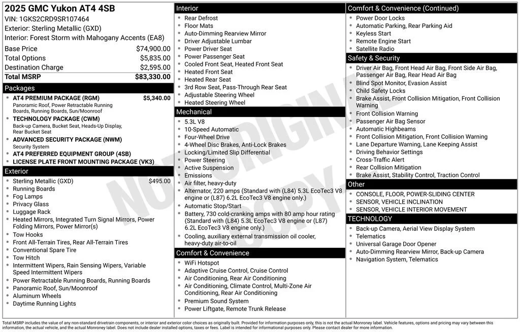 Certified Used 2025 Sterling Metallic GMC AT4 image 2