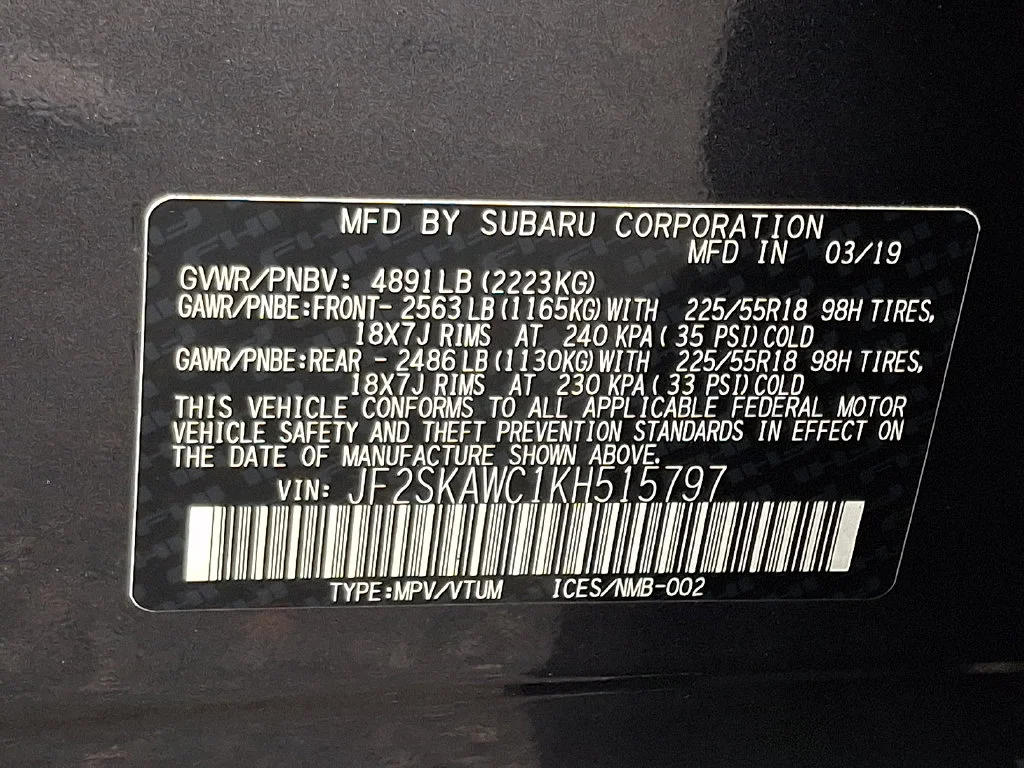 Used 2019 Gray Subaru Touring image 27