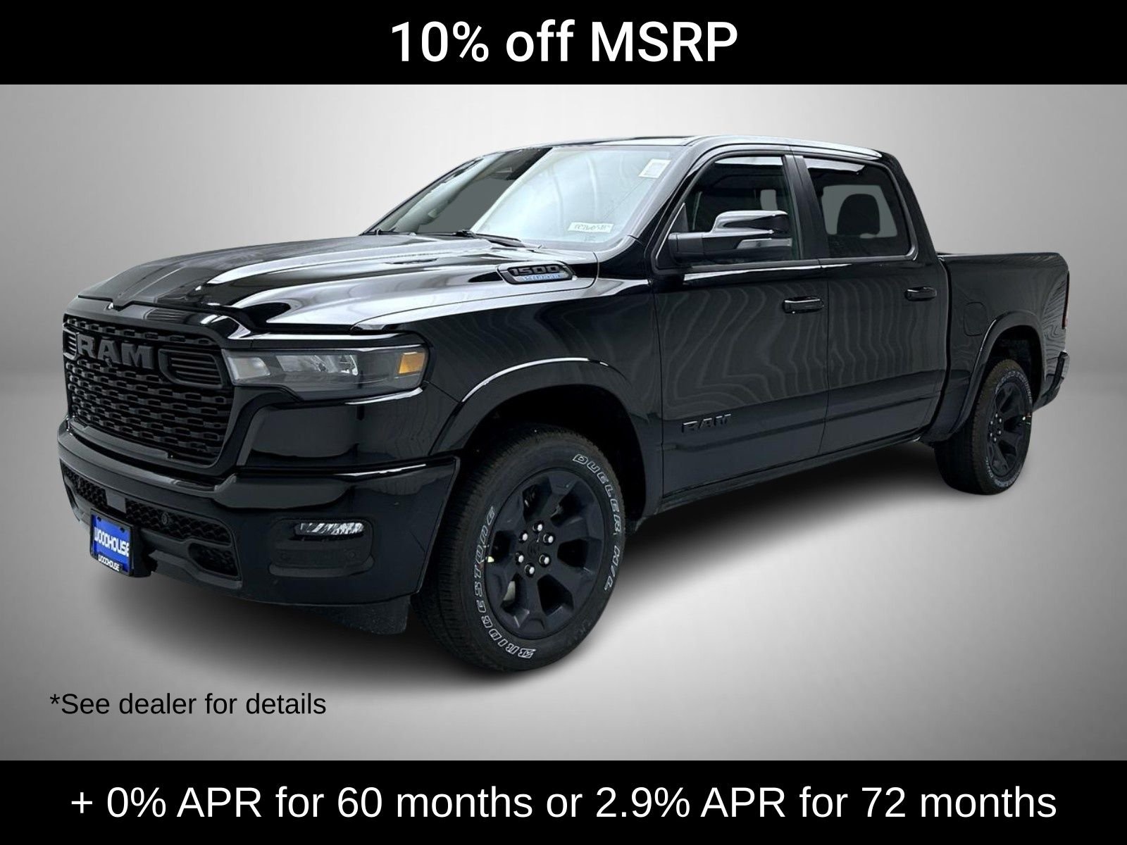 New 2026 Diamond Black Crystal Pearl-Coat Exterior Paint RAM Big Horn/Lone Star image 1