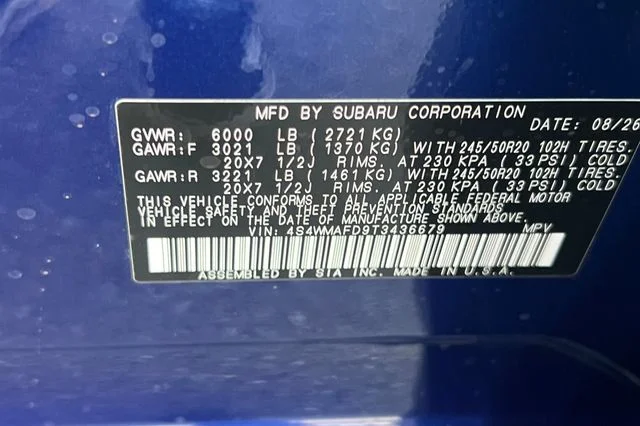 New 2026 SAPPHIRE BLUE PEARL Subaru Limited 8-Passenger image 26