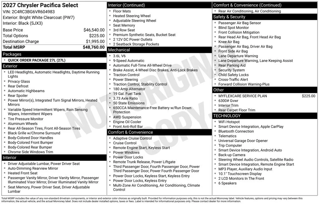 New 2027 Bright White Clear-Coat Exterior Paint Chrysler Select image 4