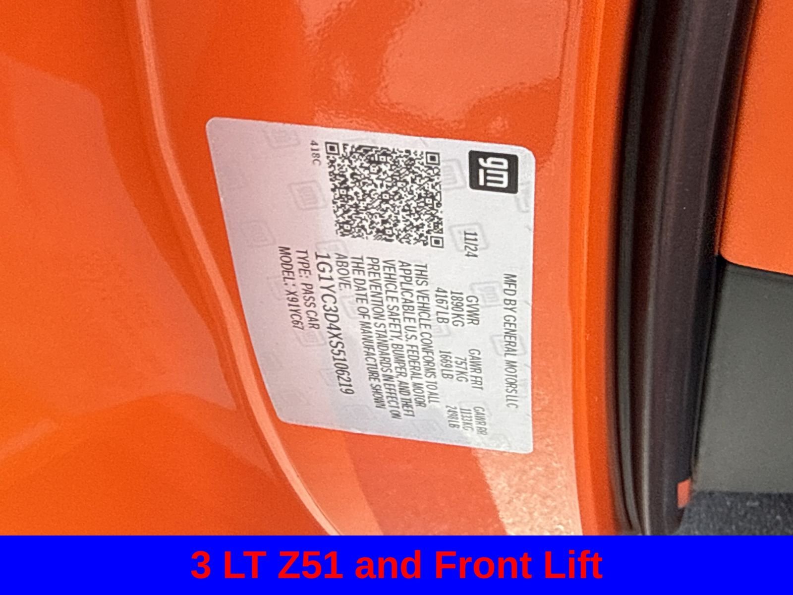 Used 2025 Sebring Orange Tintcoat Chevrolet Stingray image 41