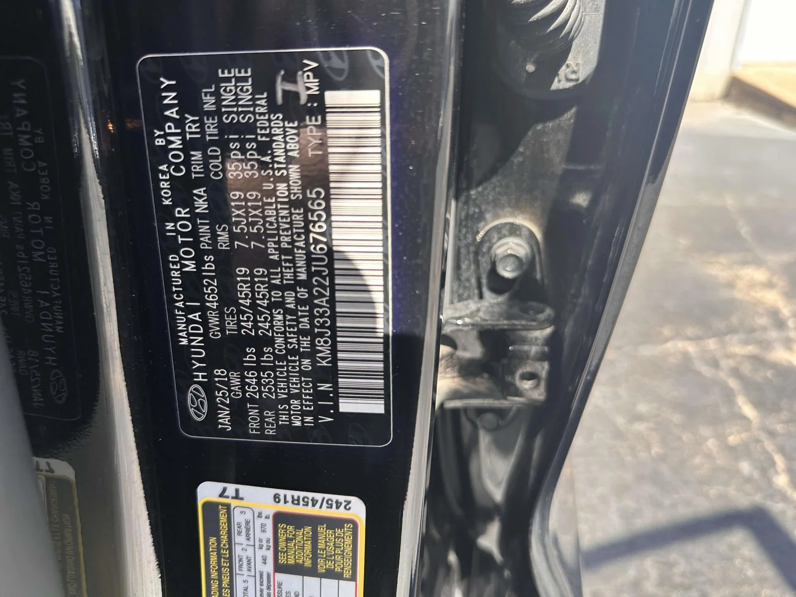Used 2018 Black Noir Pearl Hyundai Limited image 17