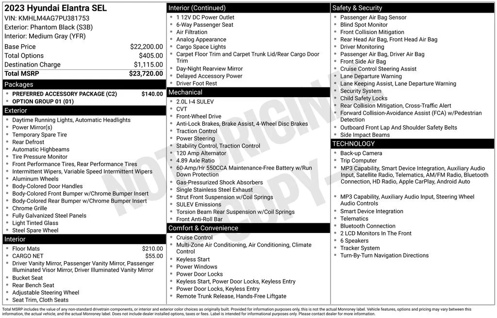 Used 2023 Black Hyundai SEL image 7