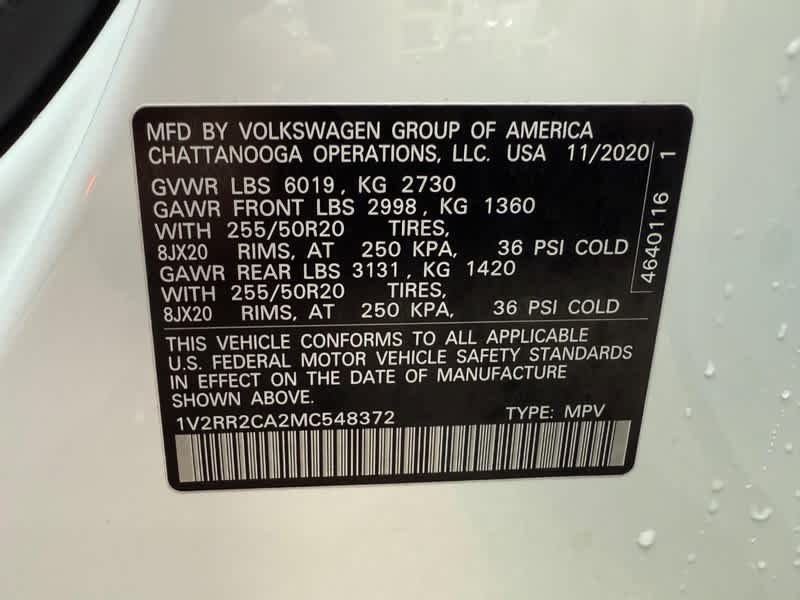 Used 2021 Pure White Volkswagen 3.6L V6 SE w/Technology R-Line image 30