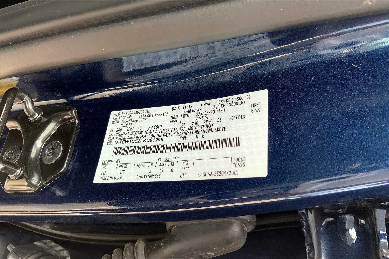 Used 2020 Blue Jeans Metallic Ford LARIAT image 35