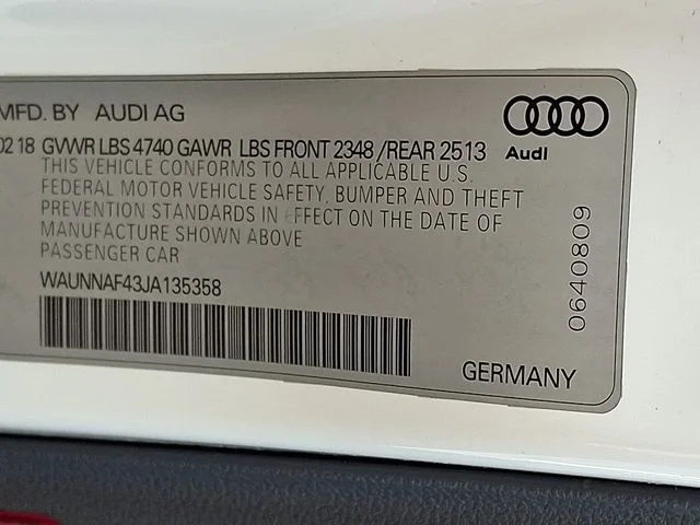 Used 2018 White Audi 2.0T Premium image 27