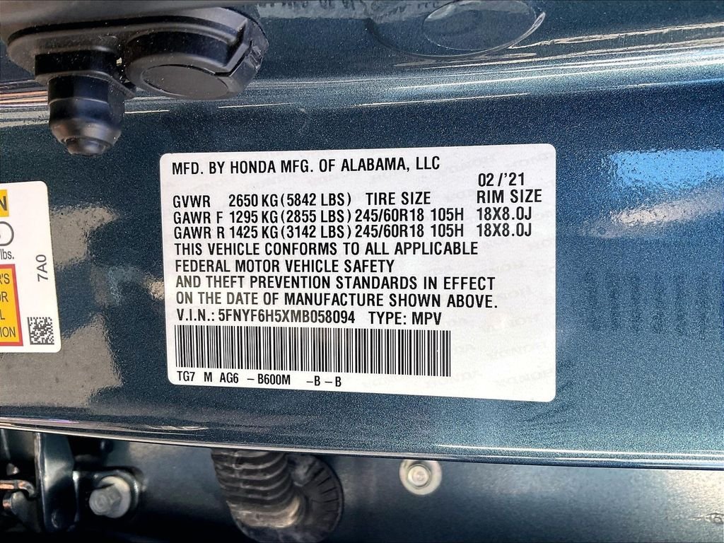 Used 2021 Sapphire Honda EX-L image 36