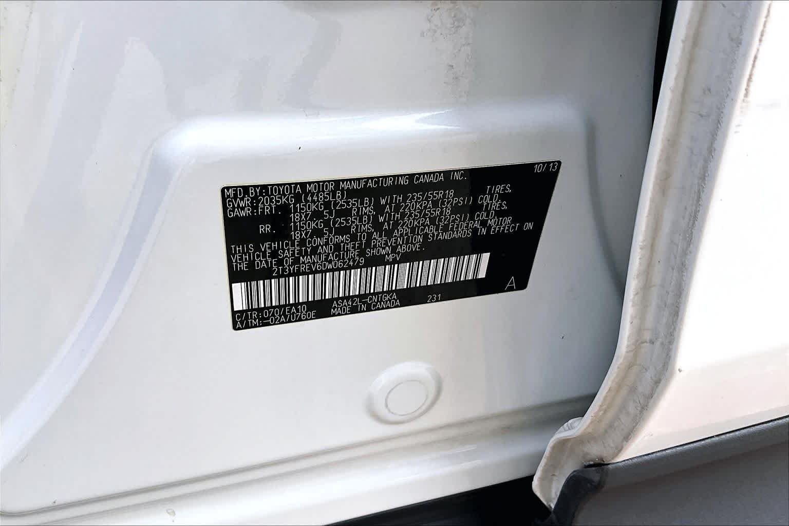 Used 2013 Blizzard Pearl Toyota Limited image 35