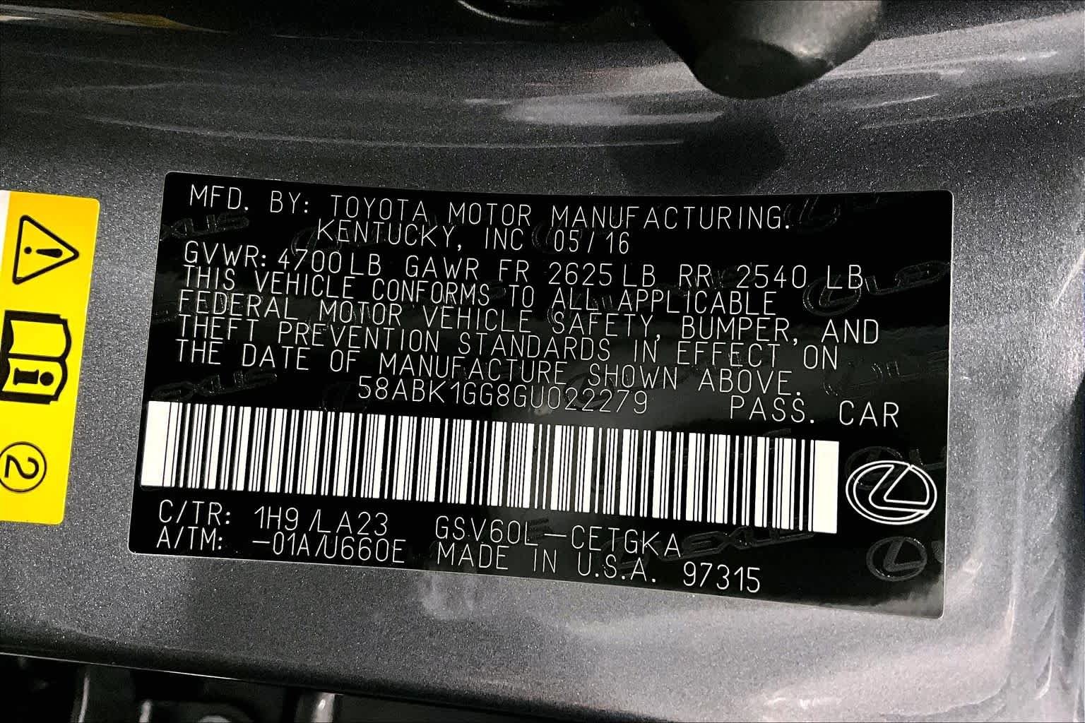 Used 2016 Nebula Gray Pearl Lexus  image 36