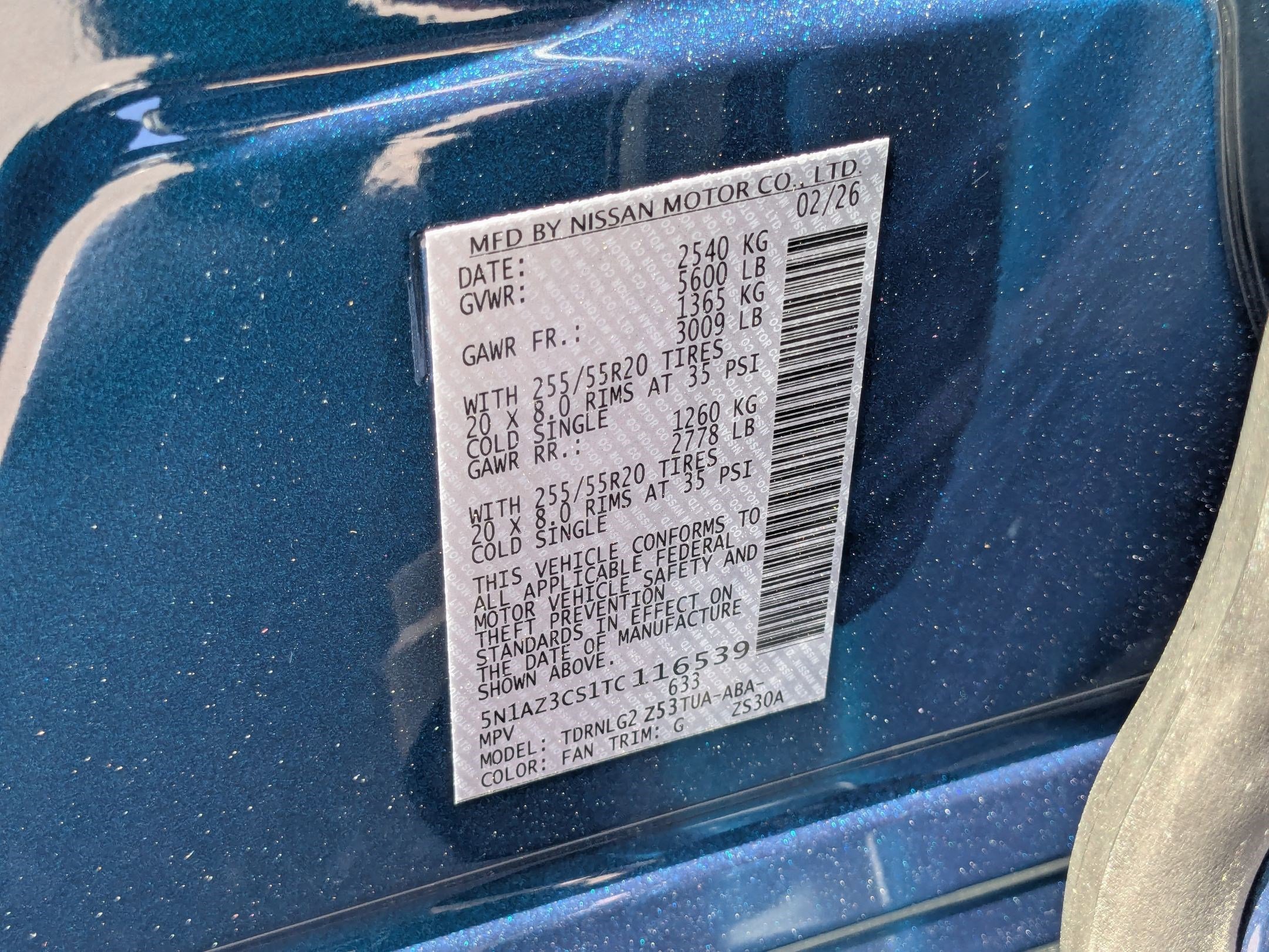 New 2026 Aurora Blue Pearl Metallic Nissan SL image 17