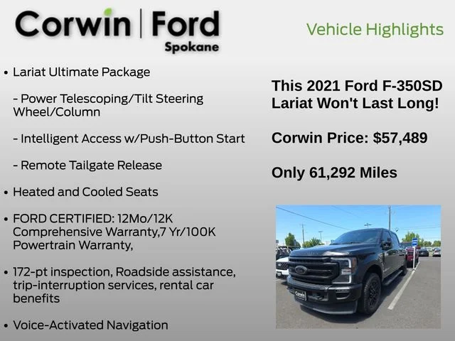 Used 2021 Agate Black Metallic Ford Lariat image 13