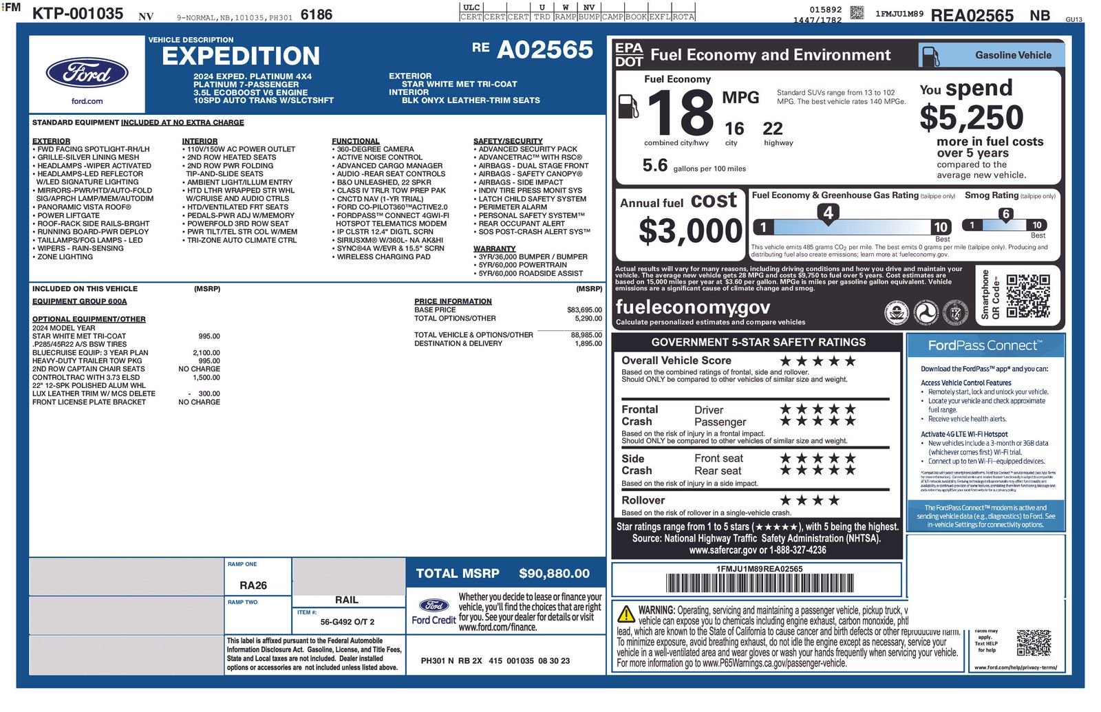 Used 2024 White Ford Platinum image 40