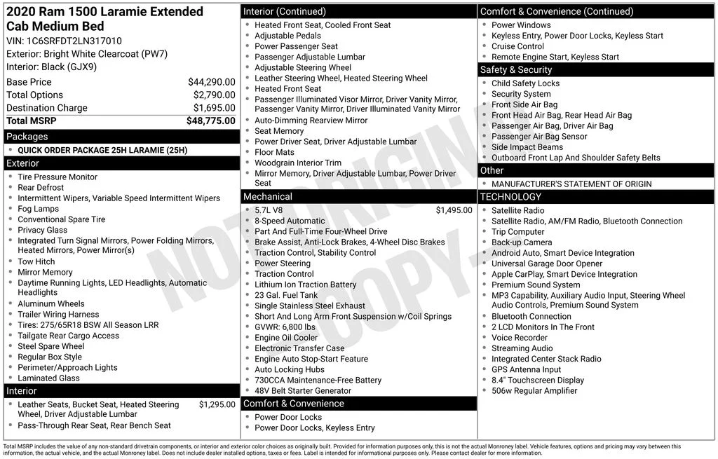 Used 2020 Bright White Clearcoat Ram Laramie image 4