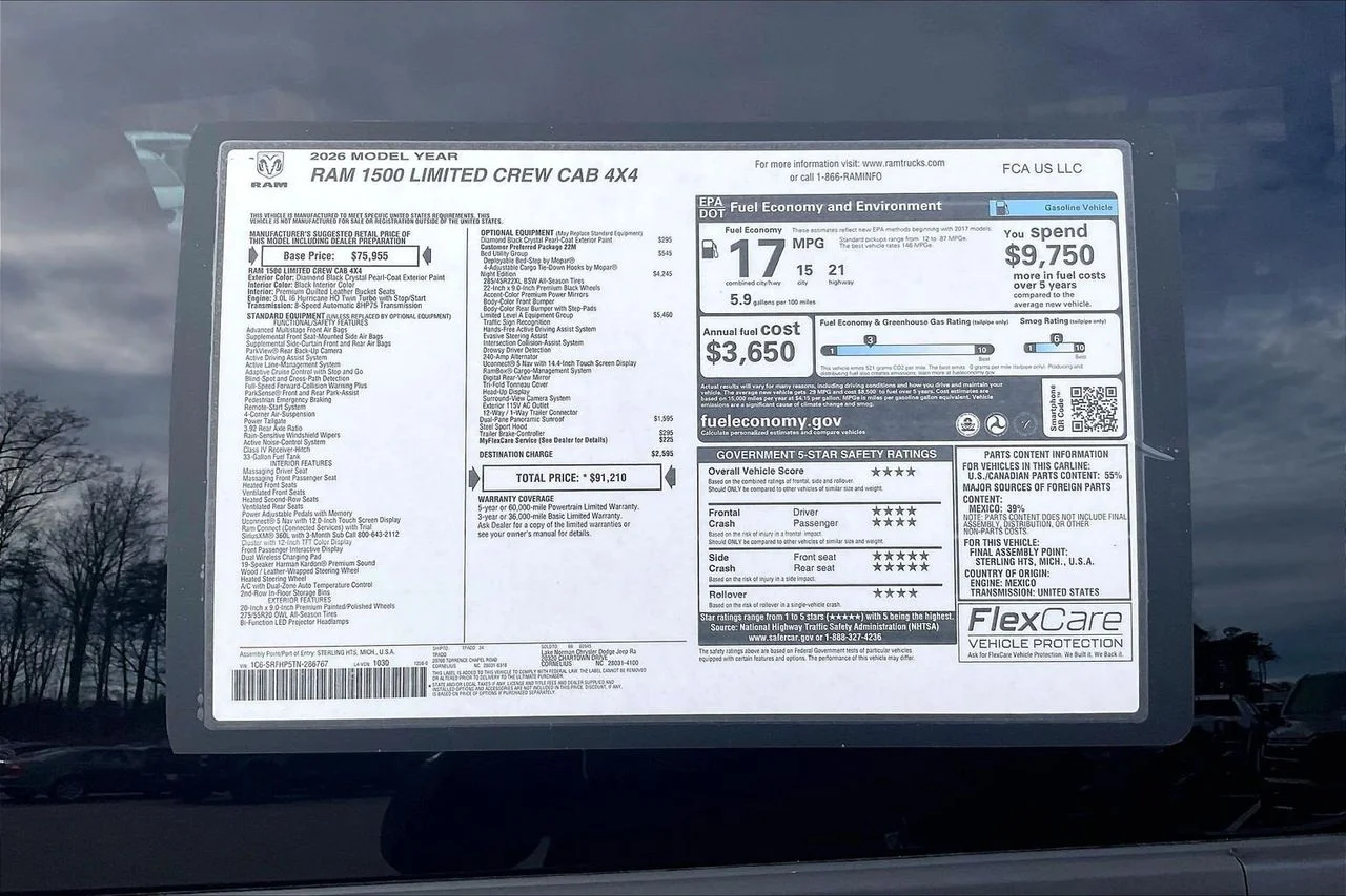New 2026 Diamond Black Crystal Pearl-Coat Exterior Paint RAM Limited image 37