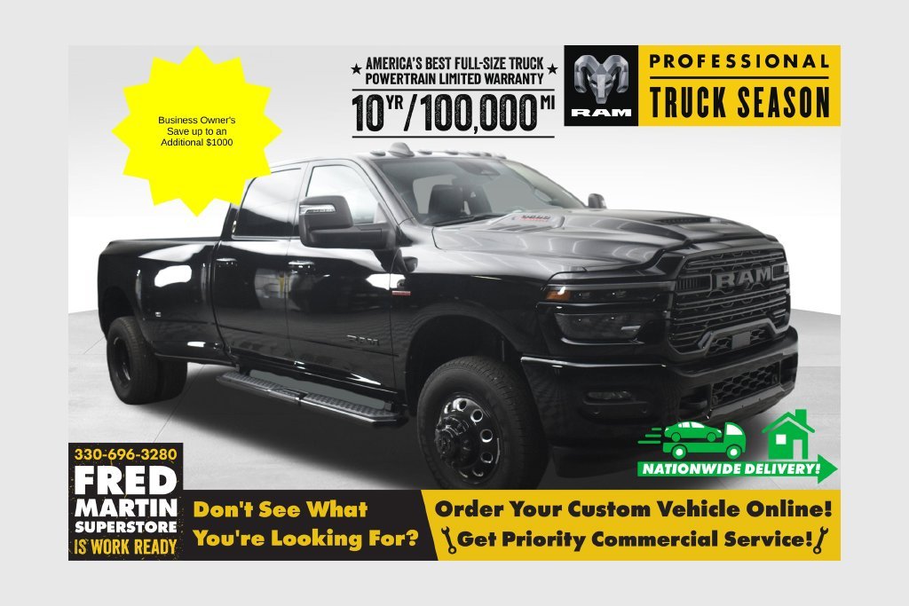 New 2026 Diamond Black Crystal Pearl-Coat Exterior Paint RAM Laramie image 1
