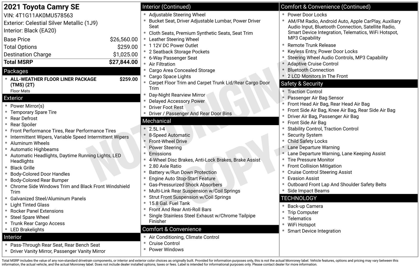 2021 Toyota Camry 2.5 Auto SE's photo