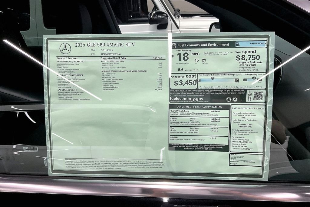 New 2026 Obsidian Black Metallic Mercedes-Benz GLE 580 image 14