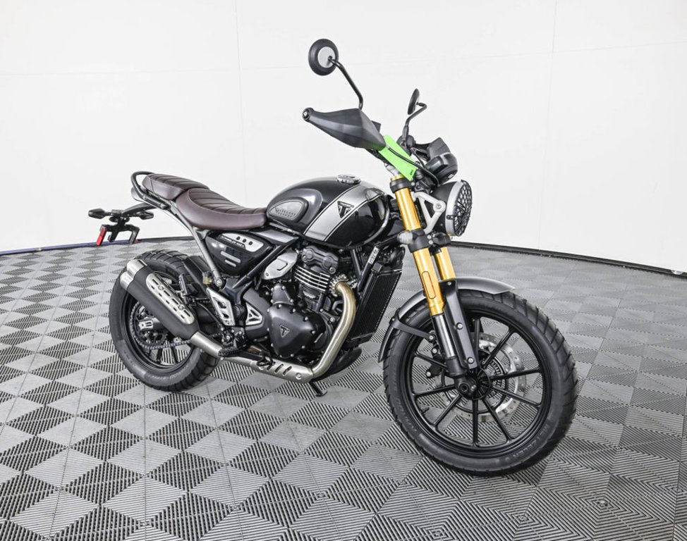 New 2025 Triumph Scrambler 400 X Phantom Black Silver Ice X