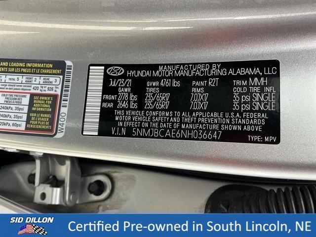 Used 2022 Shimmering Silver Hyundai SEL image 15
