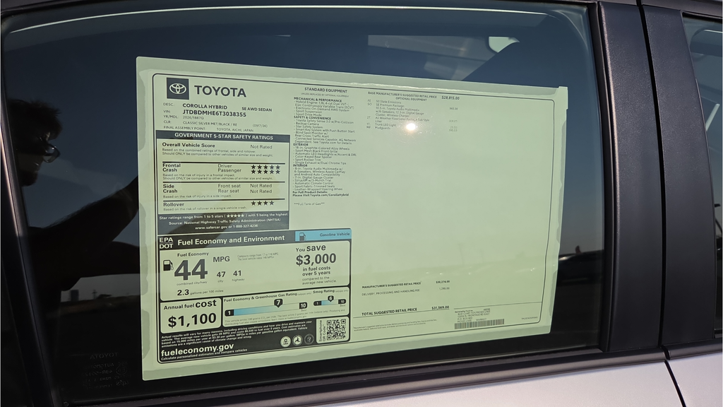 New 2026 Classic Silver Metallic Toyota Hybrid SE image 67