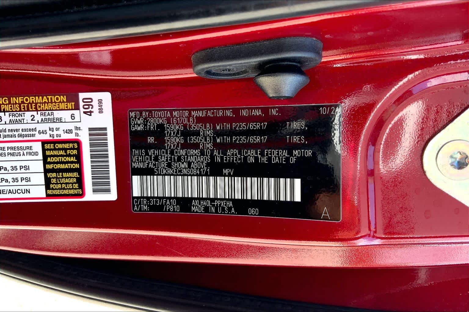 Used 2022 Ruby Flare Pearl Toyota LE image 36