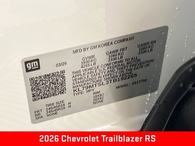 2026 Chevrolet Trailblazer RS - Photo 26
