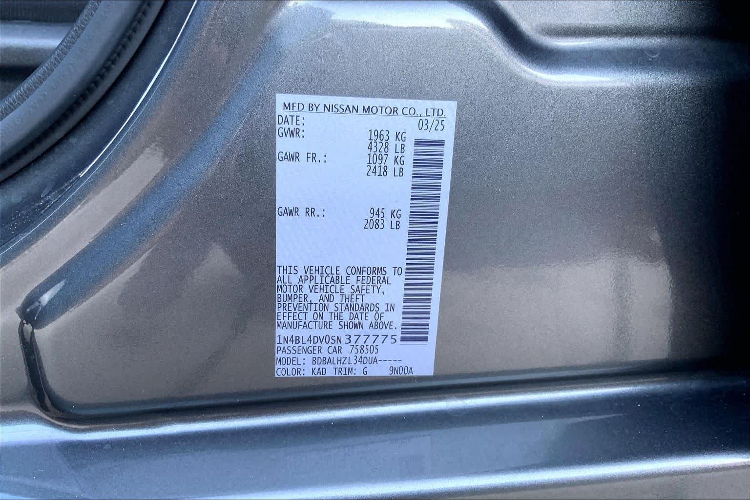 Used 2025 Gun Metallic Nissan SV image 37