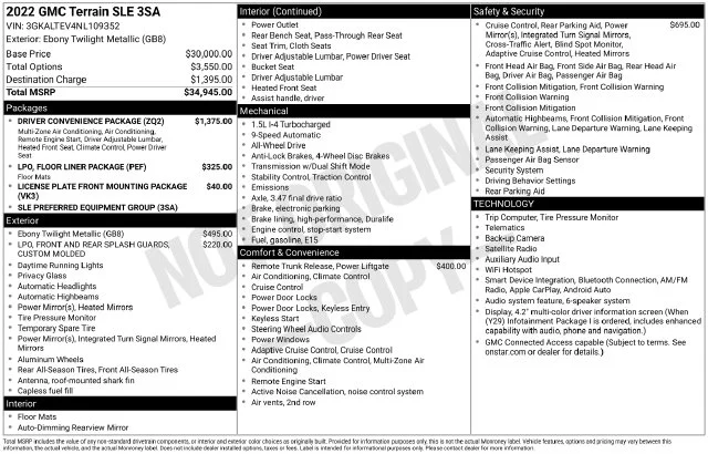 Used 2022 Ebony Twilight Metallic GMC SLE image 5