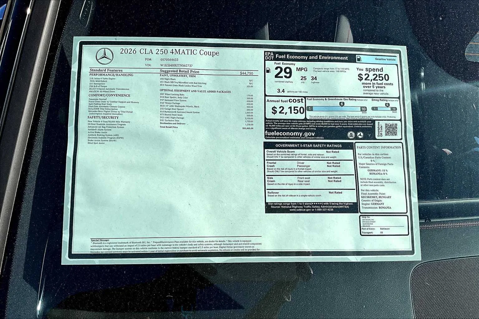 Used 2026 Night Black Mercedes-Benz CLA 250 image 19