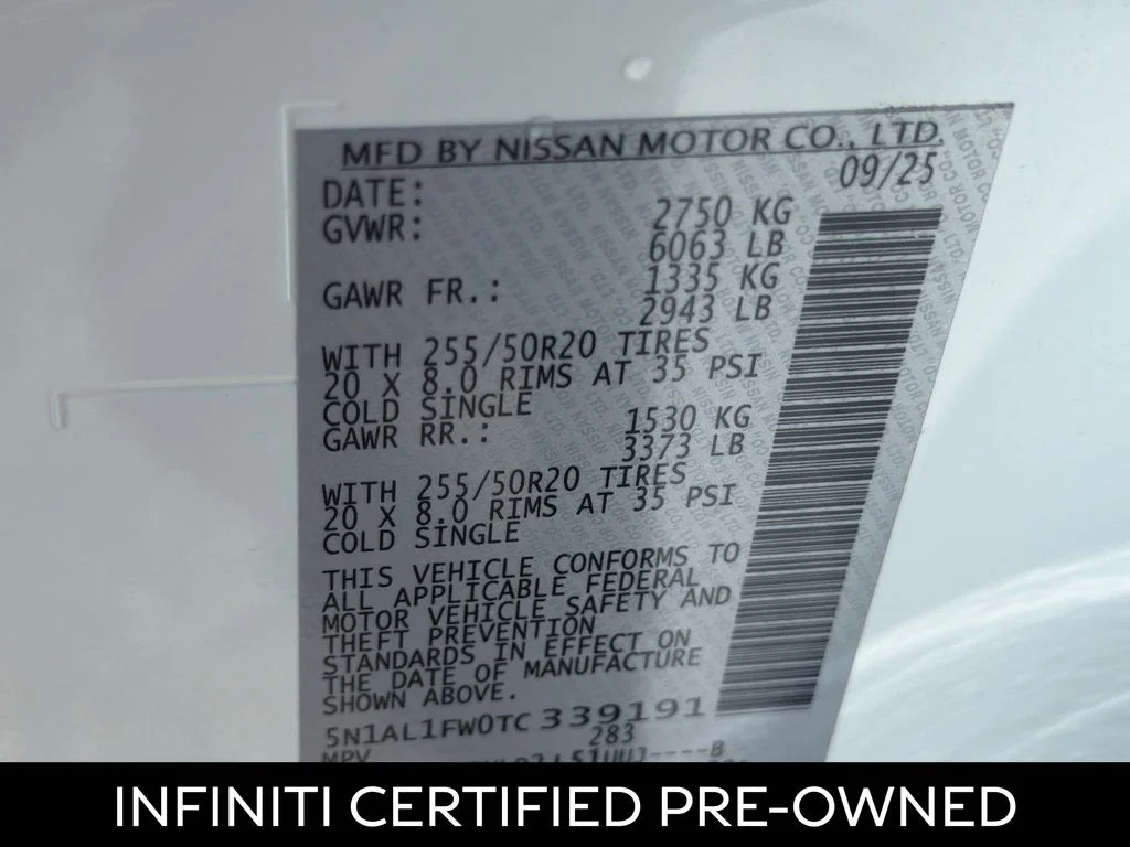 Certified Used 2026 Radiant White INFINITI SPORT image 28