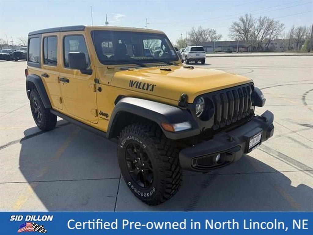 Used 2021 YELLOW Jeep 4x4 Willys Sport 4dr SUV image 6