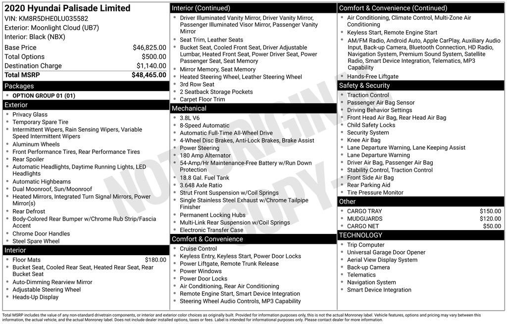 Used 2020 Moonlight Cloud Hyundai Limited image 15