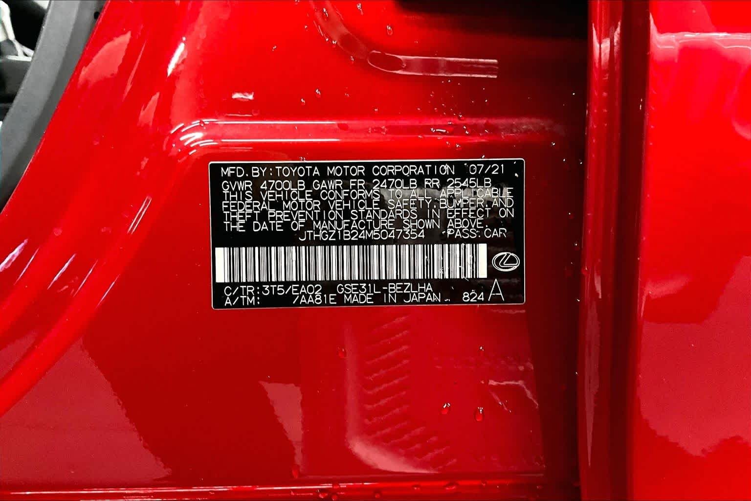 Certified Used 2021 Infrared Lexus F SPORT image 36