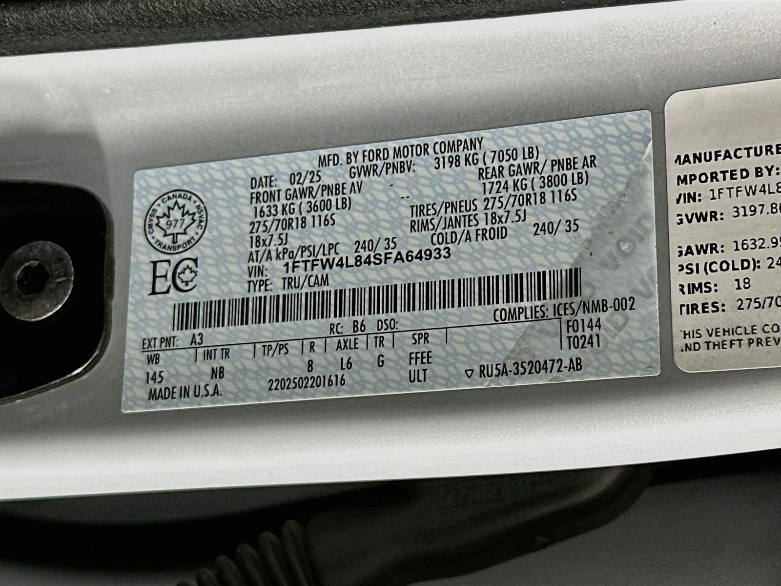 Used 2025 White Ford Tremor image 34
