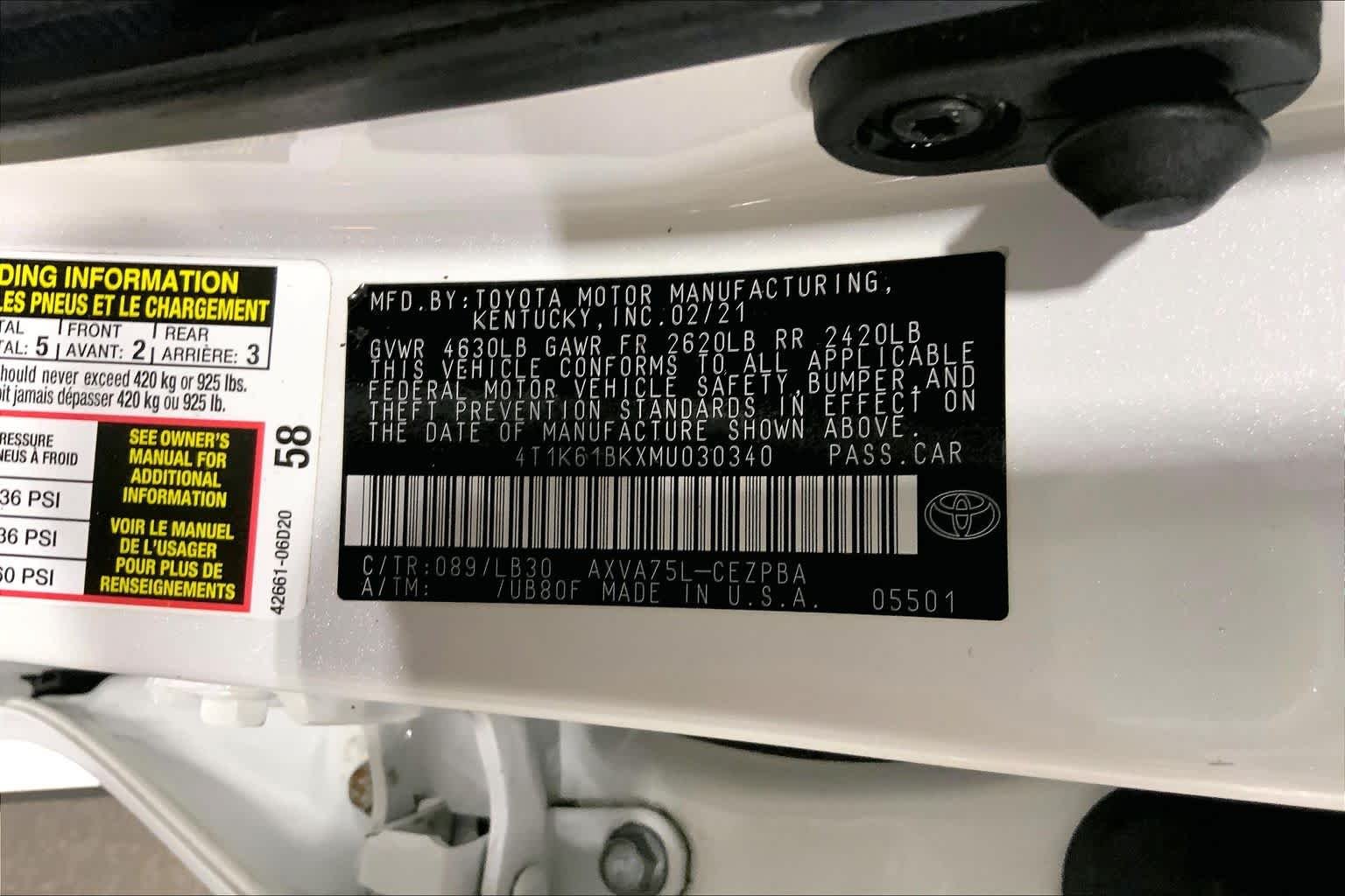 Used 2021 Wind Chill Pearl Toyota XSE image 37