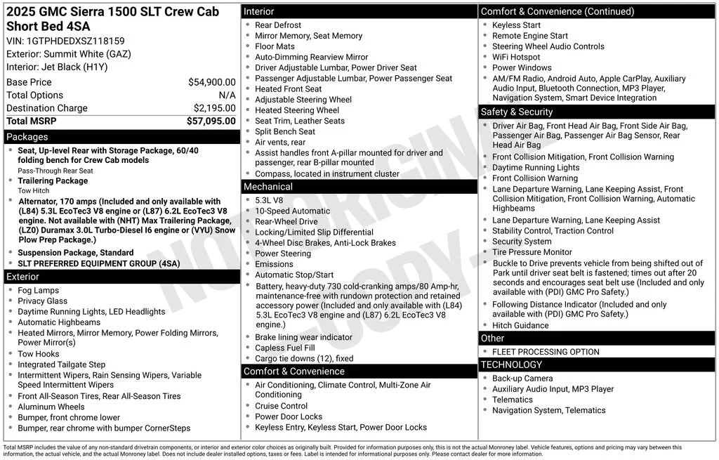 Used 2025 Summit White GMC SLT image 8
